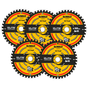 DeWalt DT10640 165mm 40T Extreme Framing Circular Saw Blade (5 Pack)