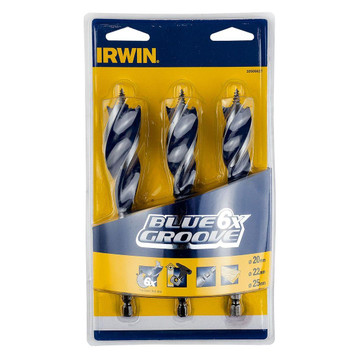 IRWIN Blue Groove 6X Wood Drill Bit Set 3 Piece 20-25mm  - IRW10506627
