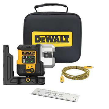 DeWalt DCLE14301GB-XJ USB 3x180° Green Beam Laser Level – Body Only with USB-C Cable