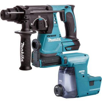Makita DHR242Z 18V SDS+ Brushless Rotary Hammer Drill + DX06 Dust Extraction