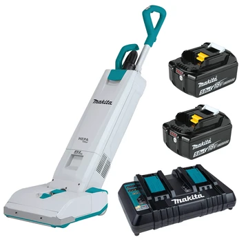 Makita DVC560PT2 Twin 18V Brushless Upright Vacuum Cleaner with 2x 5.0Ah batts and DC18RD charger