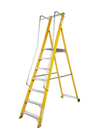 Lyte MagnaStep Glassfibre Widesteps 7 Tread Stepladder NYFWP7M