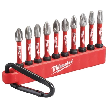 Milwaukee SHOCKWAVE Impact Duty Screwdriver Carabiner Bit Set x10 (4932492939)