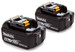 2 x Makita BL1840B 18V Li-Ion Battery 4.0Ah (With Charge Level Indicator)