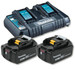Makita DC18RD Dual Port Charger with 2 x BL1840B 4.0ah Li-Ion Batteries Kit