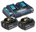 Makita DC18RD Dual Port Charger with 2 x BL1850B 5.0ah Li-Ion Batteries
