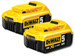 2 x Dewalt DCB184 18V XR li-ion Battery 5Ah