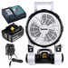 Makita DCF201ZW 14 - 18v LXT Cordless Portable Fan (White) with Battery and Charger