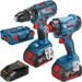 Bosch GSB 18 V-28 Combi & GDX 18 V-180 Impact Driver Twin Kit inc 2x 4.0Ah Batts