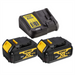 Dewalt DCB182 18V XR li-ion Battery 4.0Ah x 2 + DCB115 Fast Charger