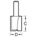 Trend Two Flute Cutter 12.7mm diameter C022X1/4TC