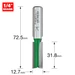 Trend Two Flute Cutter 12.7mm diameter C022X1/4TC