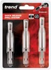 TREND Quick Release 3 Pieces Drill Bit Guide Set 1/4 inch Hex Shank QR/DBG/SET