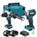 Makita DLX2566TJ 18V LXT Brushless Twin Kit, 2 x 5.0Ah Batteries, Charger and MAKPAC Case