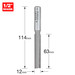 Trend 3/75X1/2TC TCT Two Flute Cutter 12 x 63mm x 1/2"