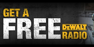 Free DeWALT Radio when you spend £500 or more on DeWALT products