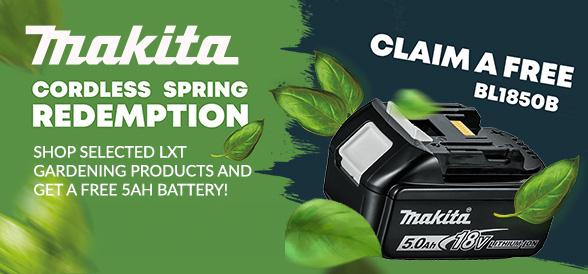 Receive a free 5Ah battery in Makita s 2024 Spring Cordless Garden Promotion. AHC Powertools