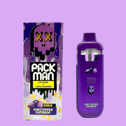 PACKMAN - GOBSTOPPER GUMDROP - DISPOSABLE RECHARGEABLE VAPE - LIVE RESIN + LIQUID DIAMONDS - 2GM (2000MG)