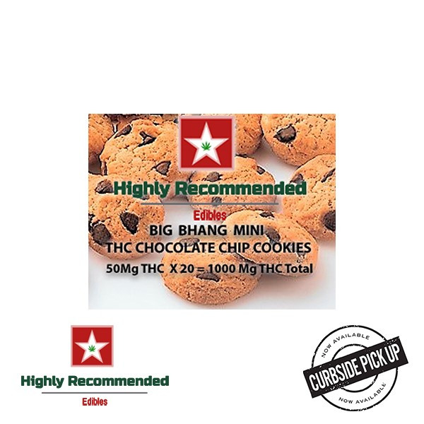 Highly Recommended Edibles BIG BHANG MINI CHOCOLATE CHIP THC COOKIES 1000 Mg THC