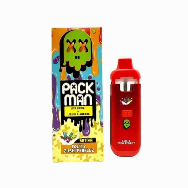 PACKMAN - FRUITY ZUSHI PEBBLEZ - DISPOSABLE RECHARGEABLE VAPE - LIVE RESIN + LIQUID DIAMONDS - 2GM (2000MG)