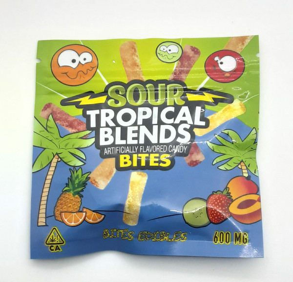 SOUR TROPICAL BLENDS - CANDY BITES (600Mg THC) front