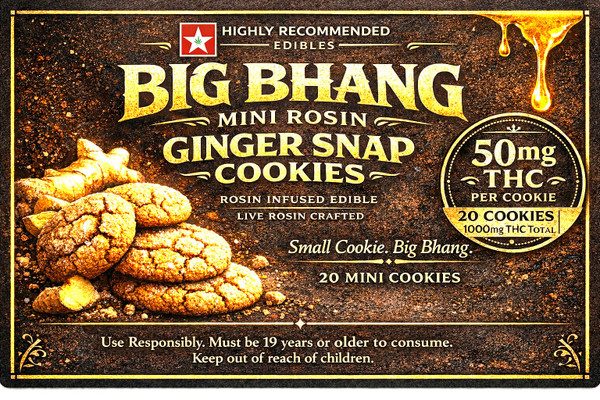 BIG BHANG Mini Rosin Ginger Snap Cookies – 1000mg THC (20 × 50mg)