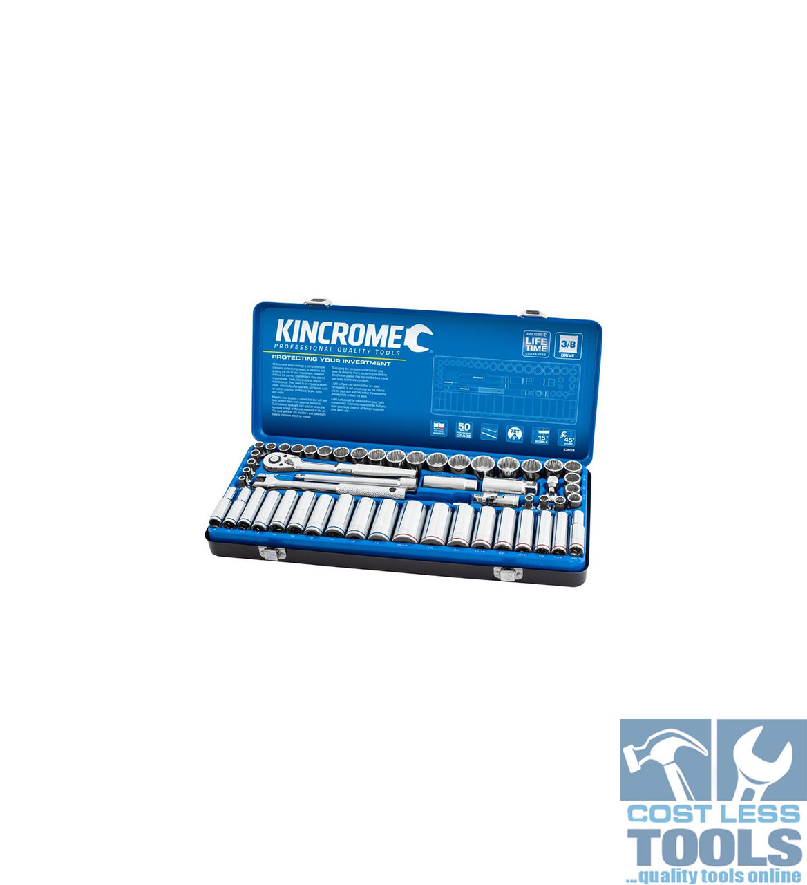 Kincrome 57 Piece 3/8" Drive Metric/Imperial Socket Set Cost Less Tools