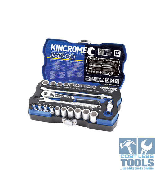 Kincrome LOK-ON™ 24 Piece 1/4" Drive Socket Set