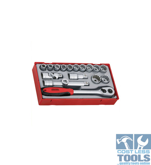 Teng 18 Piece 1/2" Dve Socket Set - TT1218