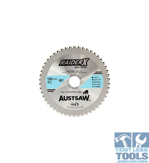 Austsaw RaiderX Sheet Metal Blade 135mm x 20 x 50T