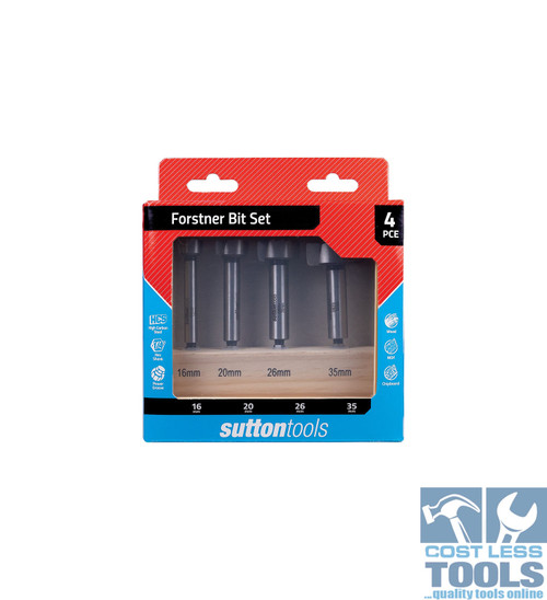 Sutton 4 Piece Forstner Bit Set Wooden Case - D5230004