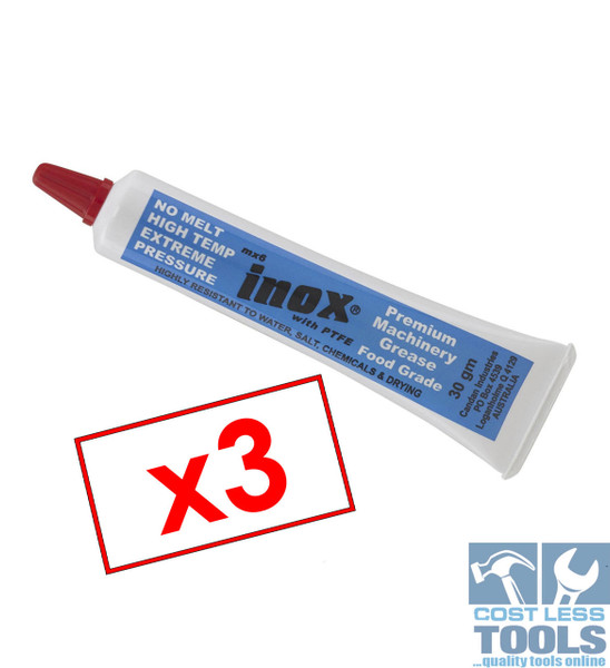 Inox MX6 PTFE High Temp Food Grade Machinery Grease 30gm - 3 Pack