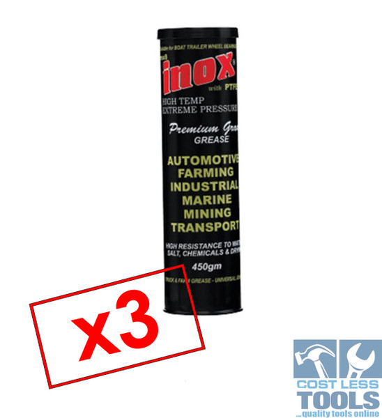 Inox MX8 Extreme Pressure Premium Grease 450gm Water Salt Resistant- x3 Pack