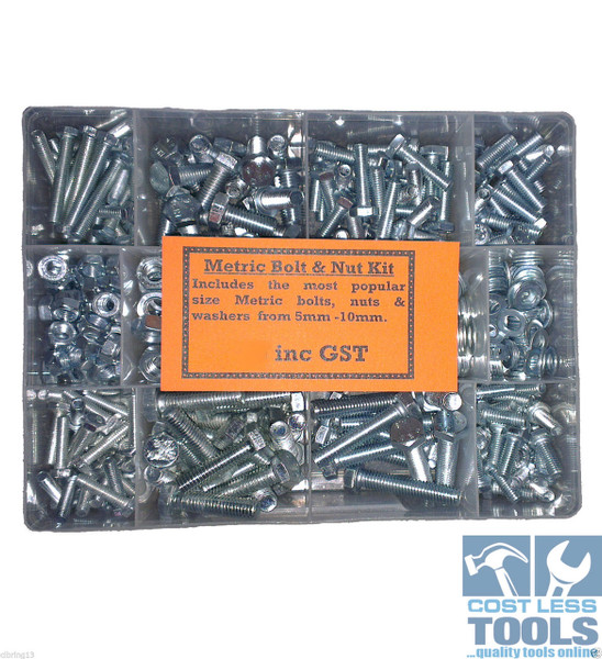 Mild Steel 4.6 Metric Zinc Plated Bolt & Nut Kit