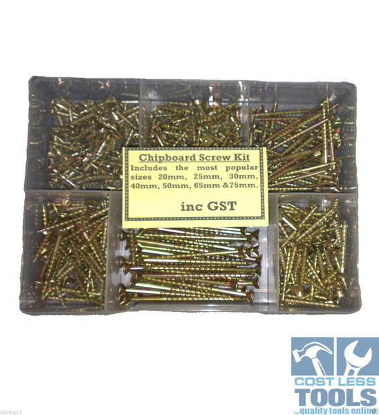 Zinc Plated Chipboard Screw Kit