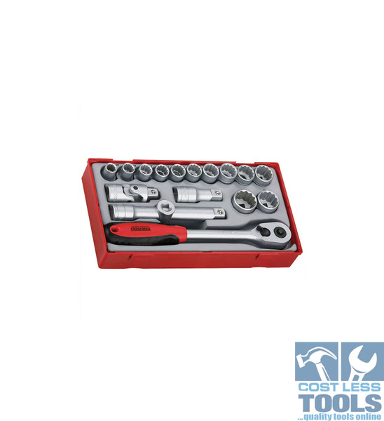 Teng 18 Piece 1/2" Dve Socket Set - TT1218