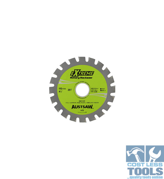 Austsaw Rotary Hacksaw Blade 115mm (4.5") x 22.2mm Bore x 20 Teeth