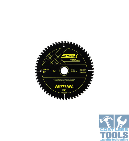 Austsaw RaiderX Aluminium Multi Material Blade 210mm x 25 x 60T