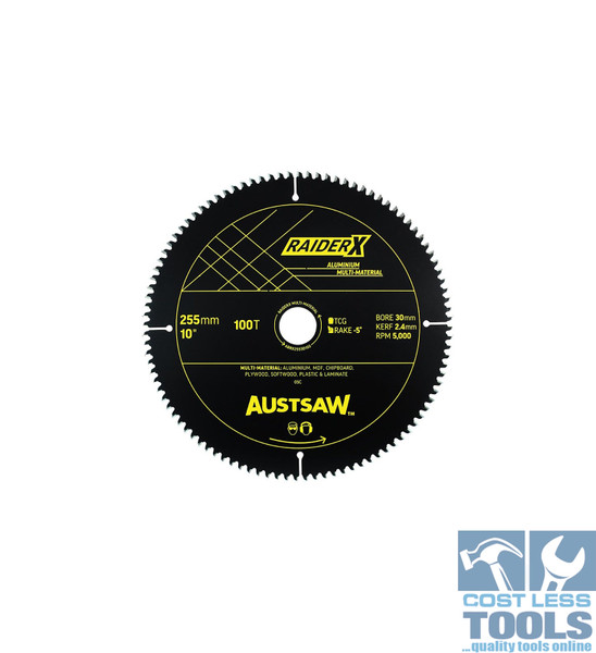 Austsaw RaiderX Aluminium Multi Material Blade 255mm x 30 x 100T