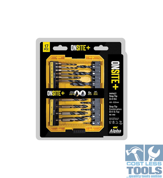 Alpha Onsite+ 17PCE Impact Step Tip Drill Set & Combination Drill & Tap Set - SM17DTST