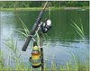 Adjustable Swivel Fishing Rod/Pole Stand with Cup Holder- Made in USA High quality