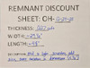 Discounted Zinc Sheet - OH-12-24-25 - .027 soft" x ≈ 29.5" x ≈ 48" (Mid To Light Scratches, Odd Size, Some Variation In Dimensions ± .5" )