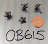 OB615 - Old Brass 5 Point Star Nail/Clavos Head - Head Size: 1/2" Nail Length: 1/2" -100 per box