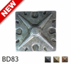 BD83 - Square Shaped, Carved Pewter Nail/Clavos Head with Star Shaped Detail - Head Size: 1.6" Nail Length: 3/4" - 25/box