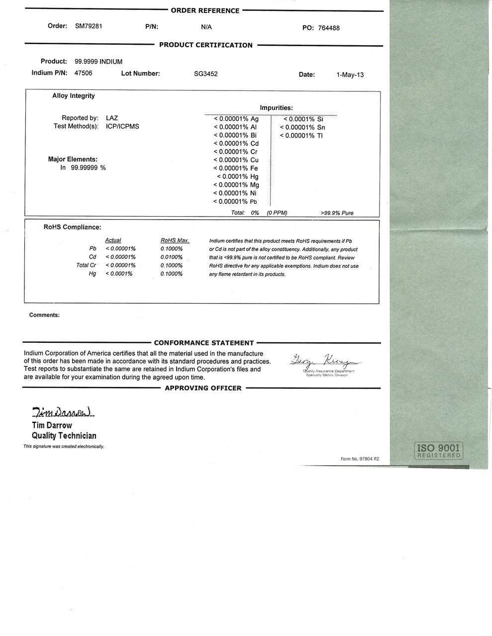 Indium Shot 99 99 Pure 10 Grams Rotometals
