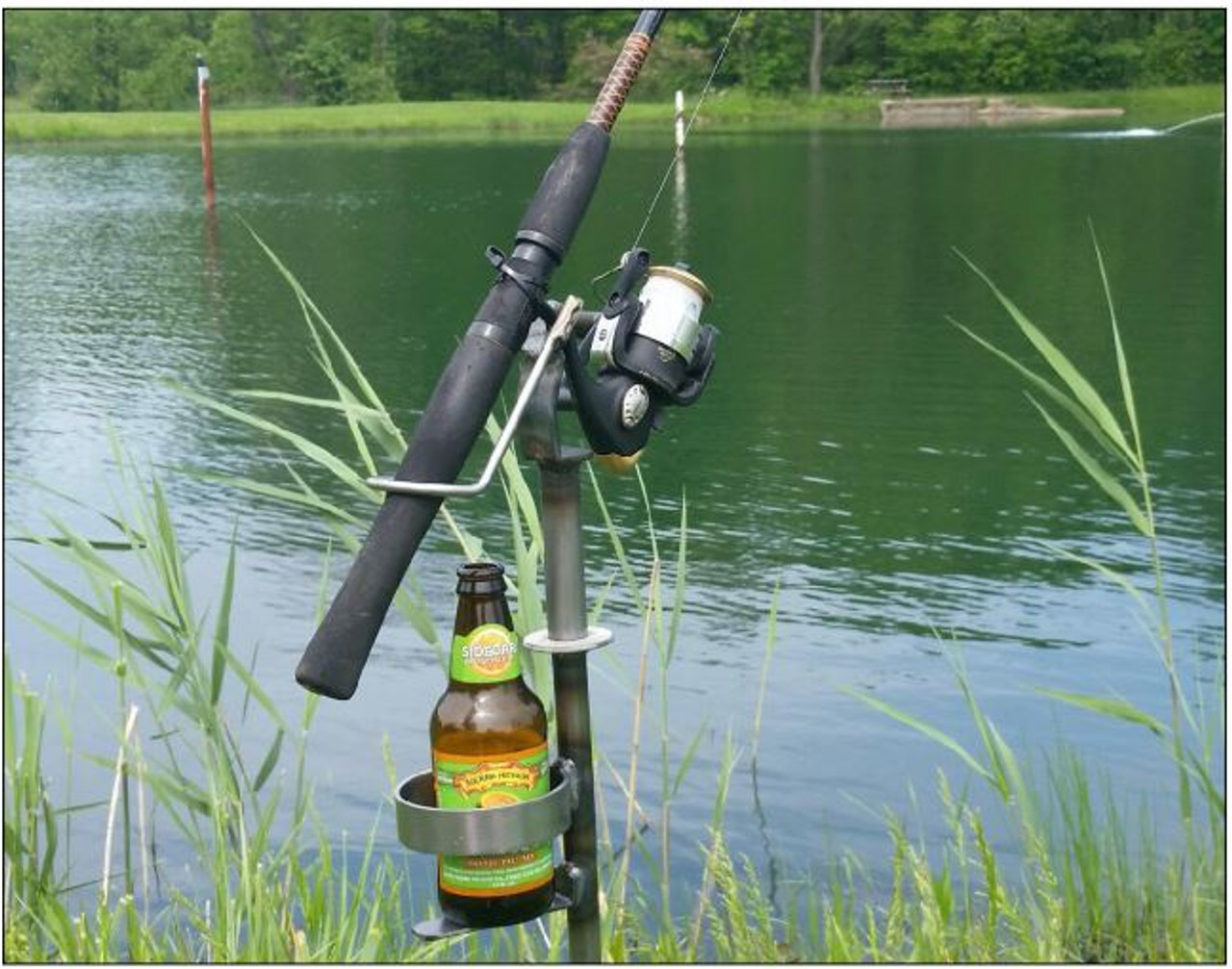 Adjustable Swivel Fishing Rod/Pole Stand with Cup Holder- Made in USA High  quality - RotoMetals