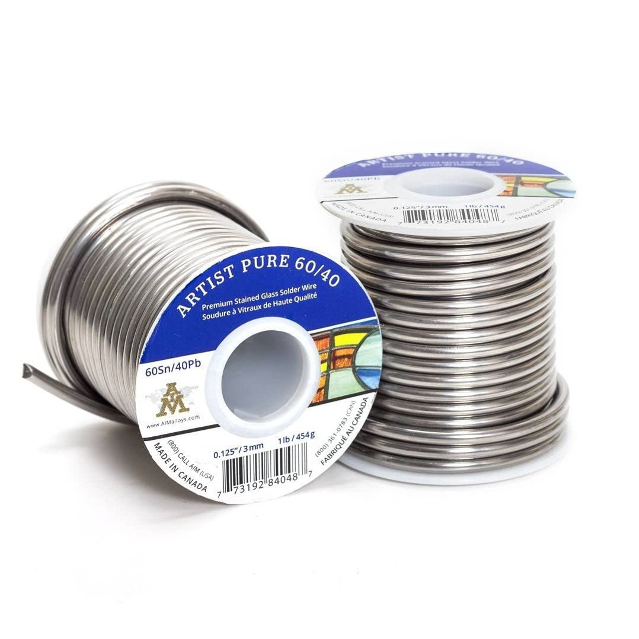 AIM Artist Pure 60/40 Stained Glass Solder, 0.125inch Dia, 1 Lb Spool