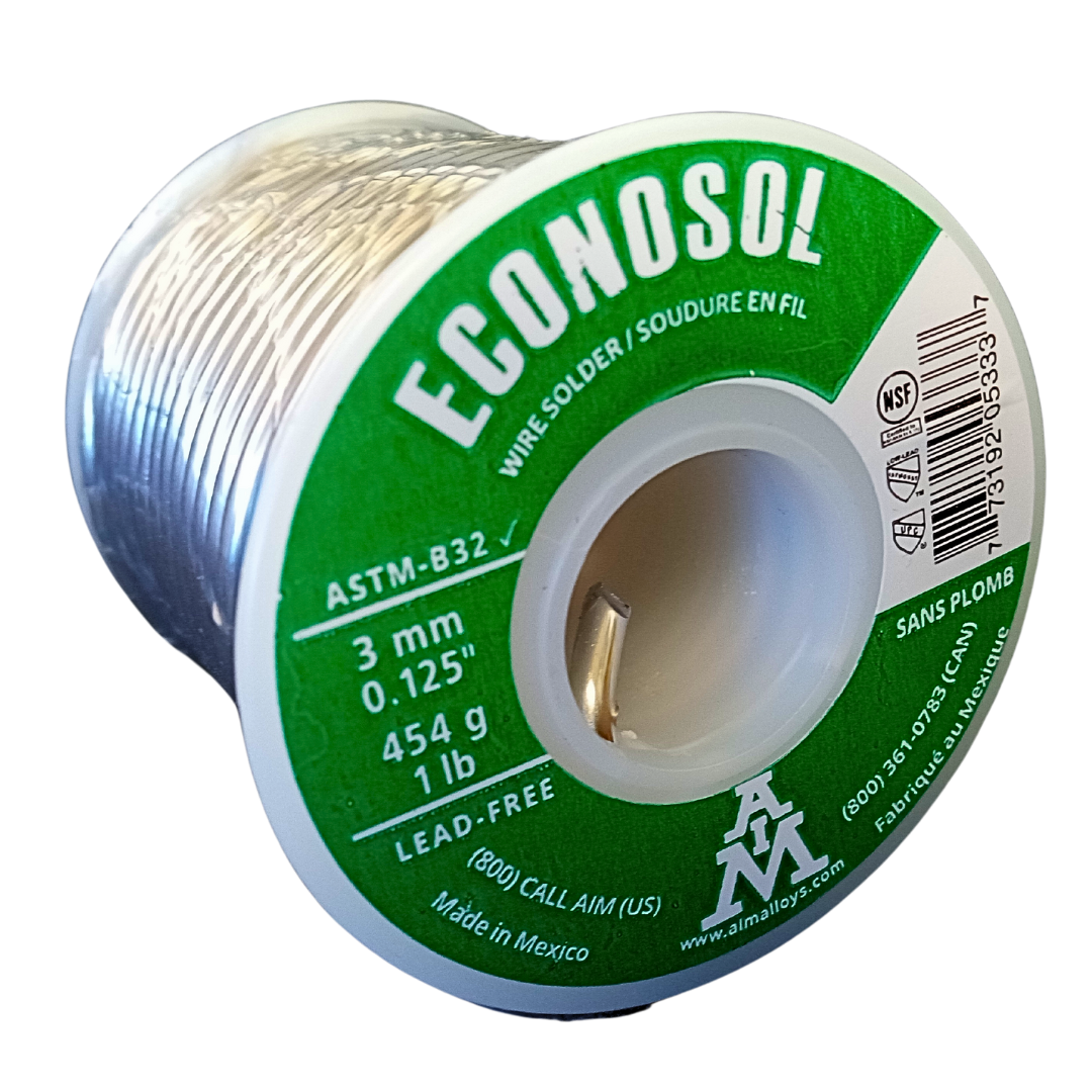 97Sn3Cu Solid Wire Econosol .125 Diameter 1# Spool Lead Free