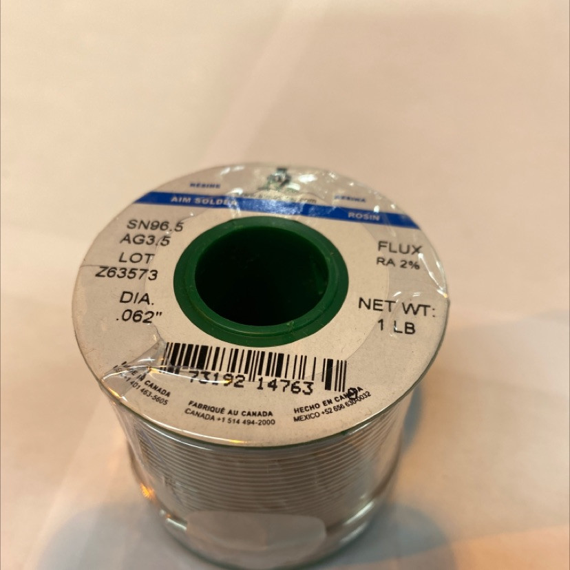 RA***No15接着芯極厚2,5m+72/６m+82/2,5m✕２ 96.5Sn3.5Ag Rosin Core RA2% .032 1# Spools - RotoMetals