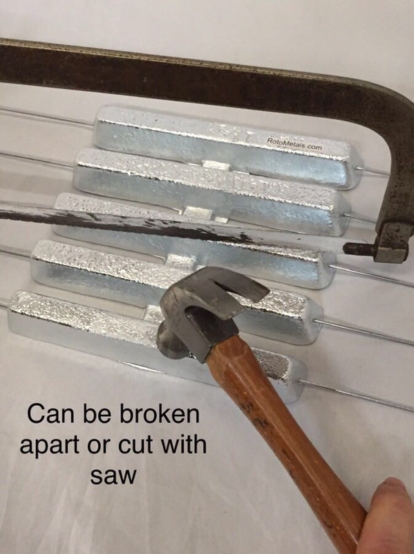 1.5 lb Zinc Tie On Crab Pot Anodes RotoMetals